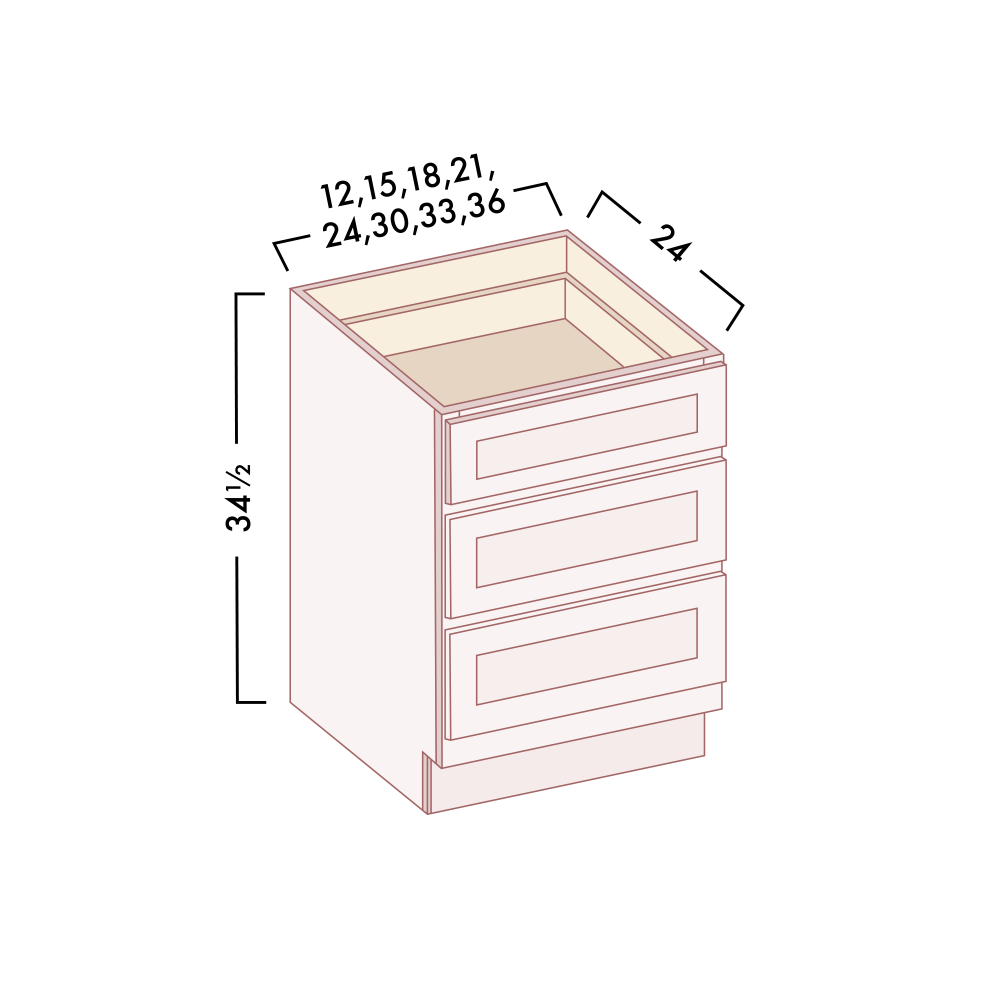 3 DRAWER BASES