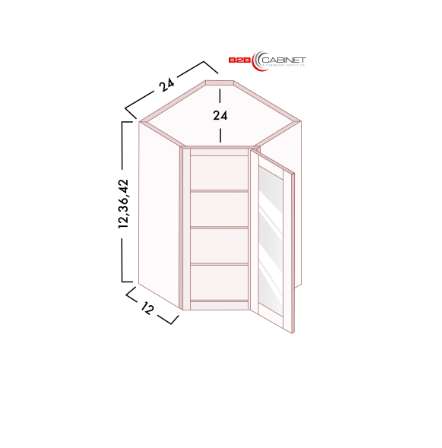 WALL DIAGONAL GLASS WALL CABINETS