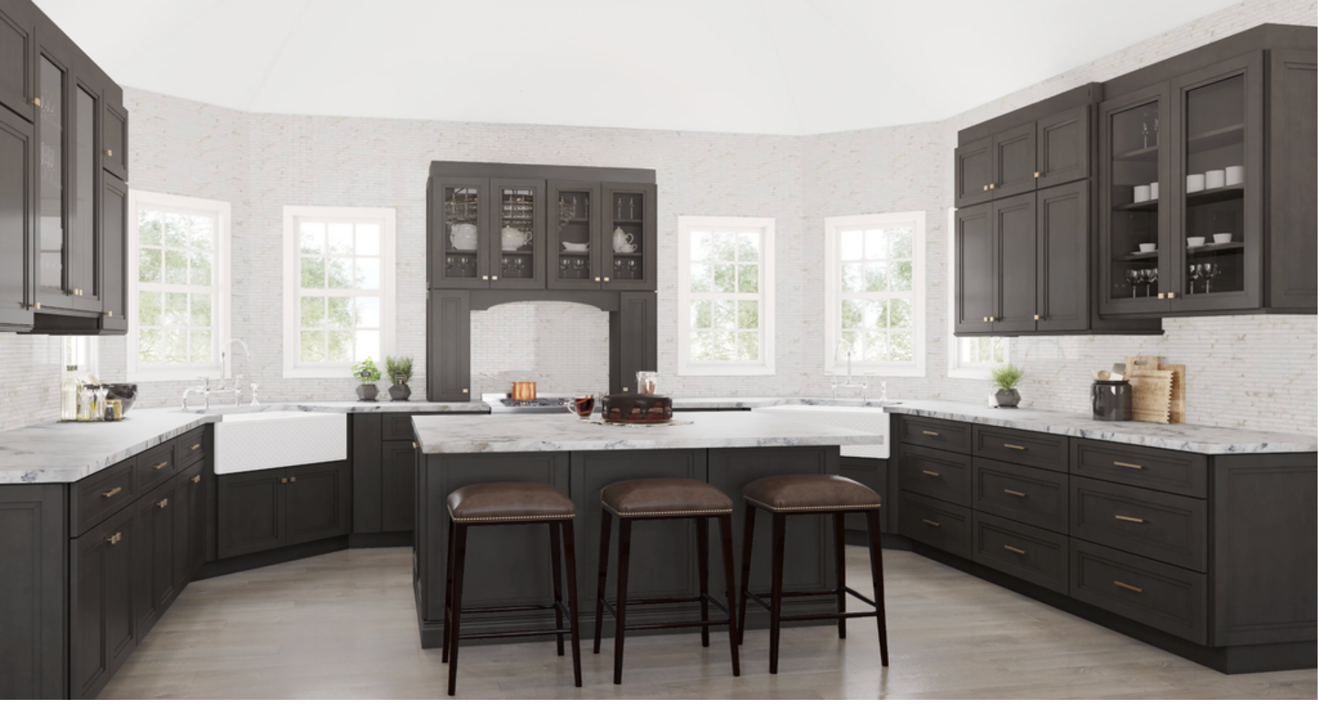 Onyx Cobblestone Shaker Cabinet Door